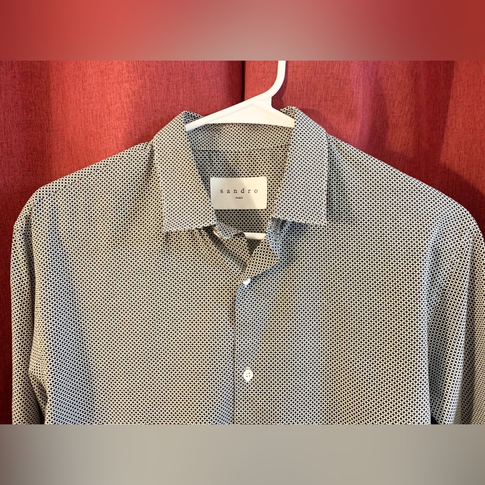 Sandro Black and White Dress Shirt